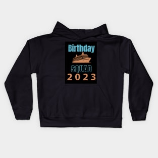 Cool Birthday Cruise Squad 2023 Kids Hoodie